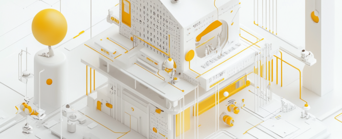 Schéma d'un plan de bâtiment : Un plan architectural en 2D représentant une maison familiale sur un terrain étroit, montrant l'utilisation de logiciels comme Floorplanner pour optimiser l'espace.