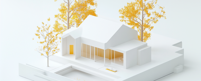 Rendu d'une terrasse moderne : Une image montrant une terrasse au premier étage d'une maison, intégrée dans le design, mettant en avant les suggestions de ChatGPT pour un projet spécifique.