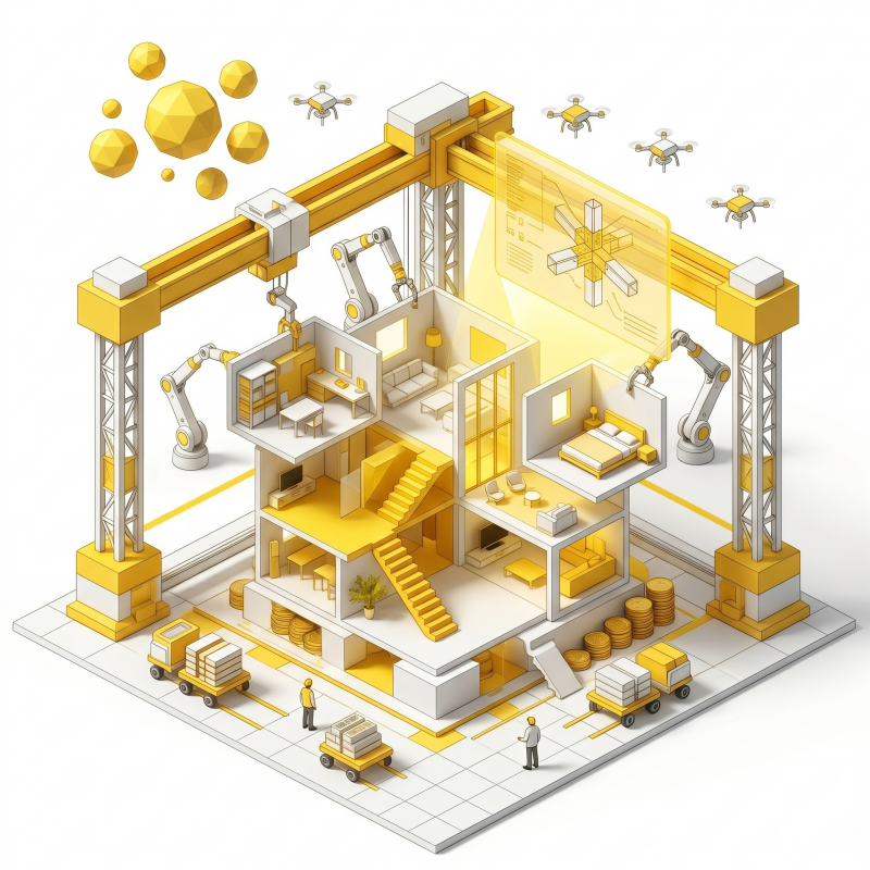 Projet architectural durable conçu en agence grâce à l'intelligence artificielle