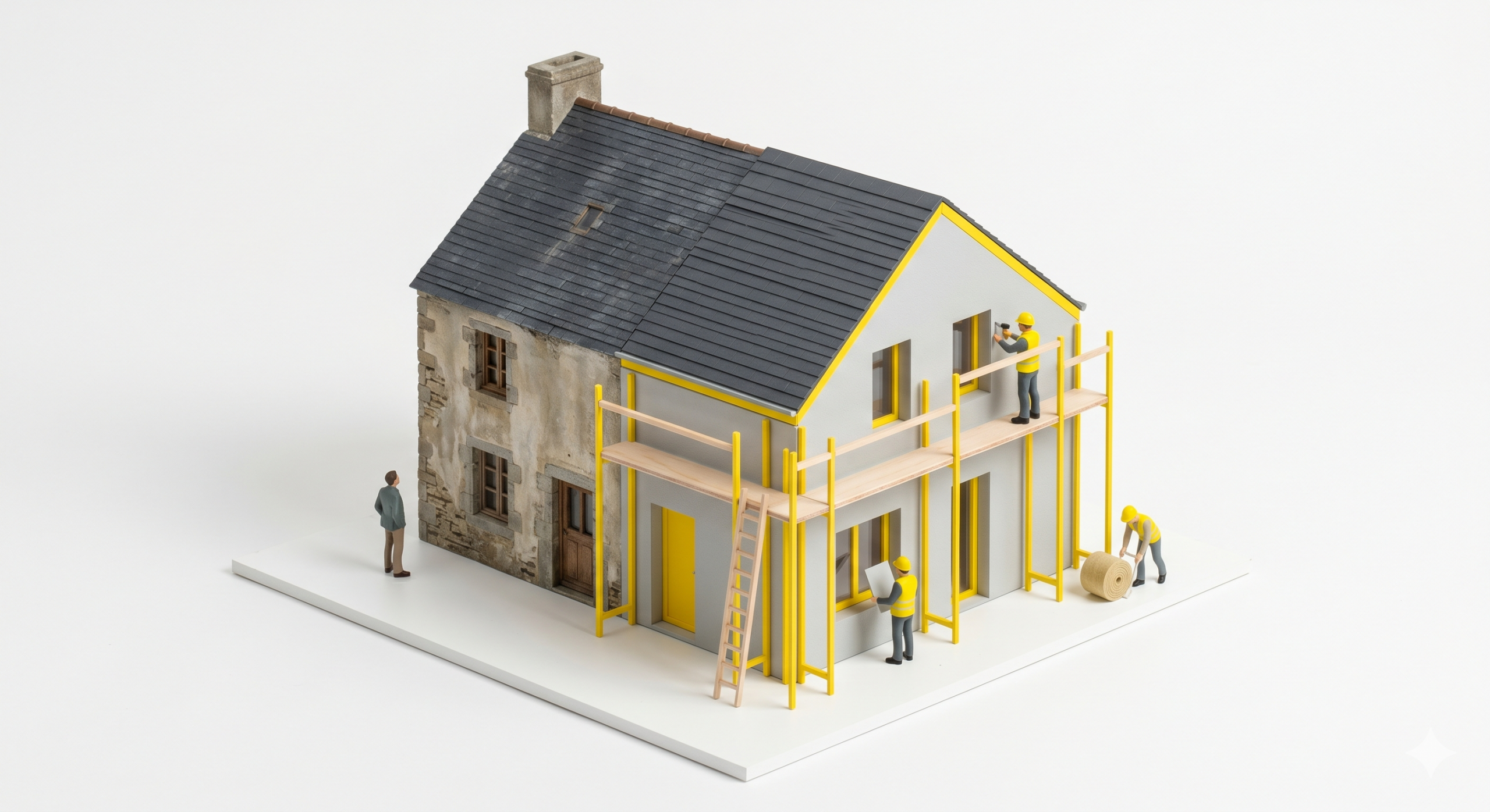 Agrandir sa maison sur la presqu'île : jonction entre bâti ancien en pierre et extension contemporaine