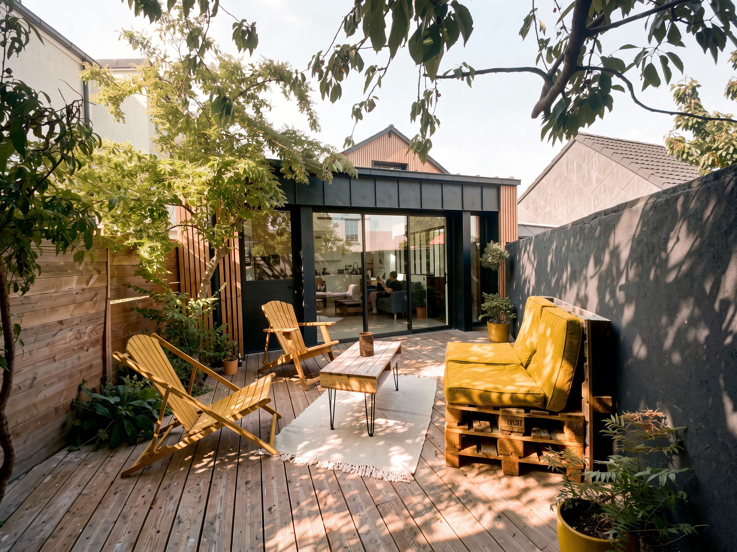 Extension en zinc et bois d'une maison de ville à Guérande, réalisation Meta Architecture