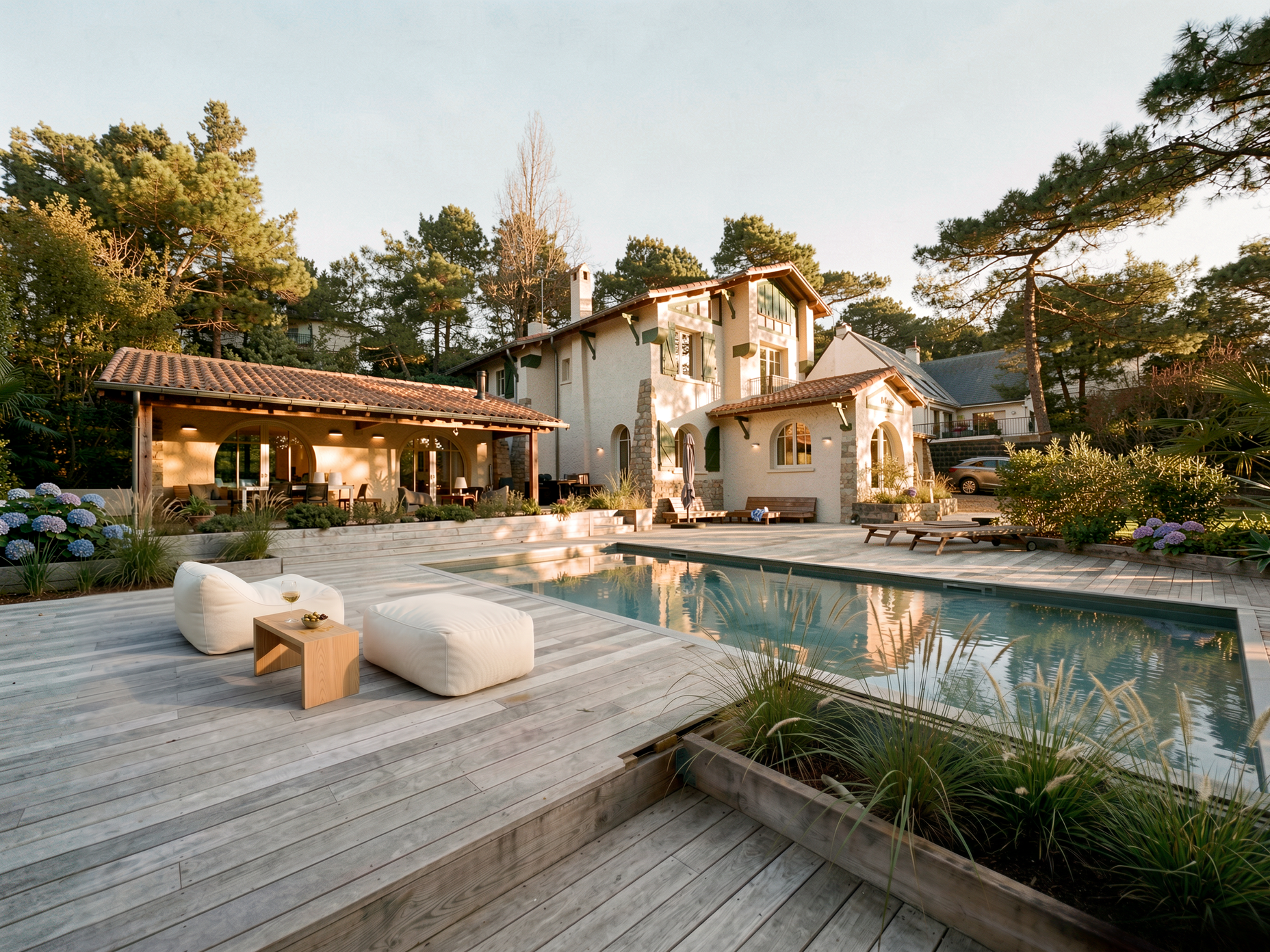Extension maison La Baule : agrandissement contemporain ouvert sur jardin